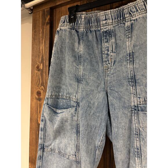 Gap High Rise Wide Leg Pull On Jeans Large - Picture 4 of 5